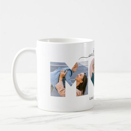 私たちエレガントはママを愛するハート3 Photo Collage コーヒーマグカップ (左)