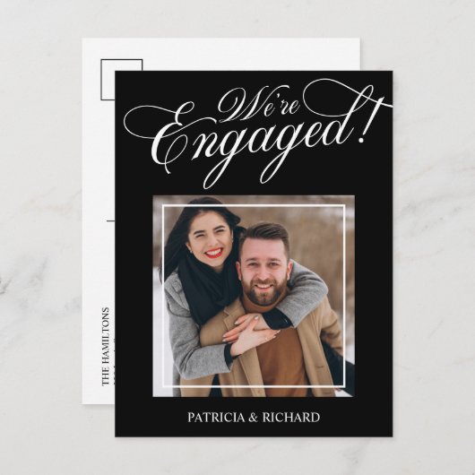 私たちエレガントは婚約婚約した発表 ポストカード (正面/裏面)