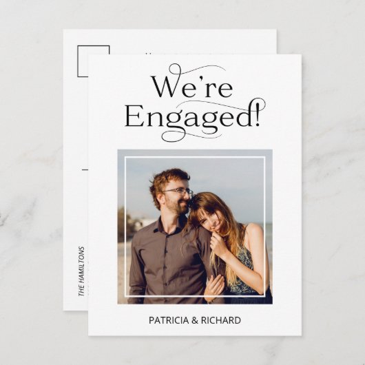 私たちエレガントは婚約婚約した発表 ポストカード (正面/裏面)