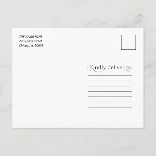 私たちエレガントは婚約婚約した発表 ポストカード (裏面)