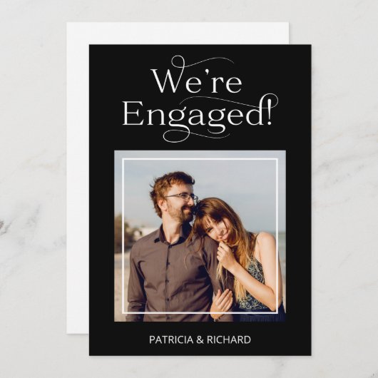 私たちエレガントは婚約婚約した発表 案内状 (正面/裏面)