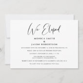 私たちエレガントは披露宴を駆け落ちた 案内状 (正面)