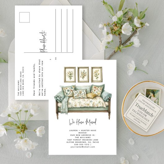 私たちエレガントは水の色のフローラを移動した 案内ポストカード