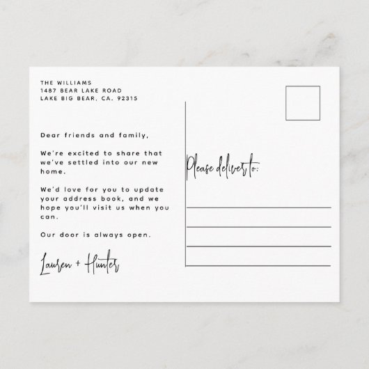 私たちエレガントは水の色のフローラを移動した 案内ポストカード (裏面)