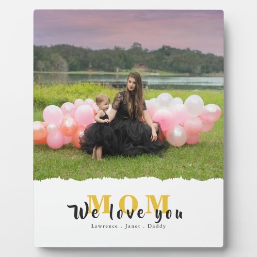 私たちカスタムが愛するママ写真コラージュ母の日 フォトプラーク (正面)