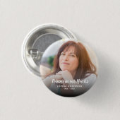 私たちカスタムのハート葬儀で永遠に写真 缶バッジ (正面&裏面)