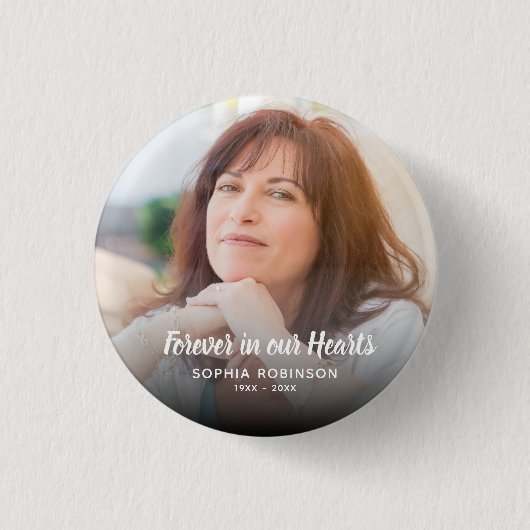 私たちカスタムのハート葬儀で永遠に写真 缶バッジ (正面)
