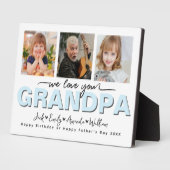 私たちカスタムはエレガント、おじいちゃんを愛する写真コラージュ フォトプラーク (側面)