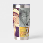 私たちカスタムはママを愛する5フォトコラージュ 保温保冷タンブラー (背面)