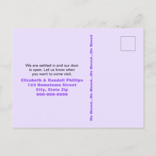 私たちカスタムは紫色のドア南西サウェストのサボテンを移動 ポストカード (裏面)