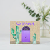 私たちカスタムは紫色のドア南西サウェストのサボテンを移動 ポストカード (スタンド正面)