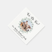 私たちカスタムは緑の犬の写真ペットの結婚行う スタンダードカクテルナプキン (角)