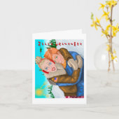 私たちカップルからの折りたたみクリスマスグリーティングカード カード (黄色い花)