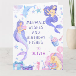 私たちカラフルの小さな人魚のすべての年齢誕生日 カード