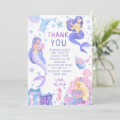 私たちカラフルの小さな人魚のすべての年齢誕生日 サンキューカード (スタンド正面)