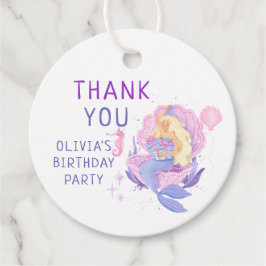 私たちカラフルの小さな人魚のすべての年齢誕生日 フェイバータグ