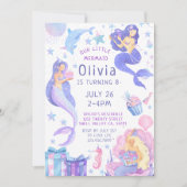 私たちカラフルの小さな人魚のすべての年齢誕生日 招待状 (正面)