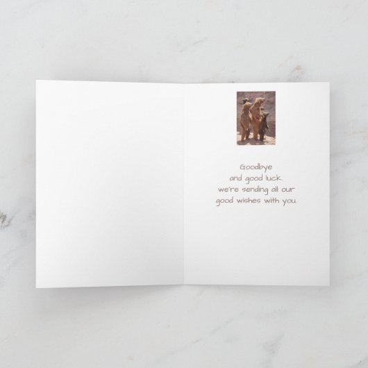 私たちクマのグループからの別れと幸運 カード (内部)