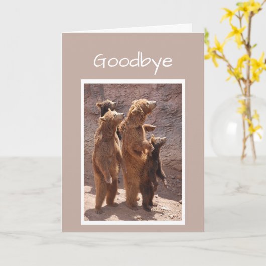 私たちクマのグループからの別れと幸運 カード (黄色い花)