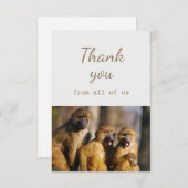 私たちサル動物のおもしろい サンキューカード (正面/裏面)