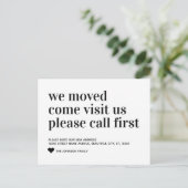 私たちシンプルが移動来訪問コールの最初の家に移動 案内ポストカード (スタンド正面)