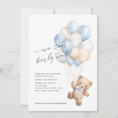 私たちシンプルは青い男の赤ちゃんシャワーを心待ちできる 招待状 (正面)