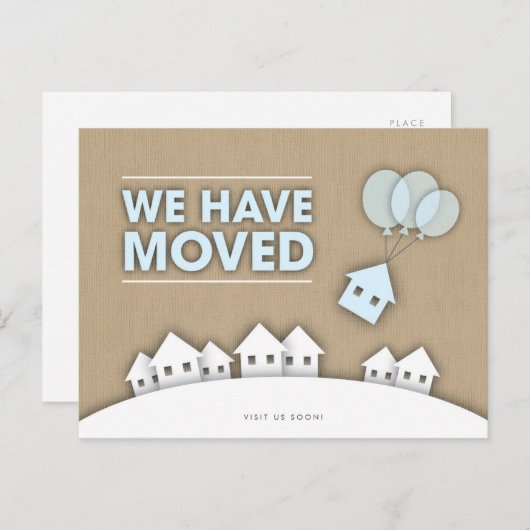 私たちスタイリッシュはホワイトハウスはがきを移動したBurlap 案内ポストカード (正面/裏面)