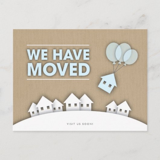 私たちスタイリッシュはホワイトハウスはがきを移動したBurlap 案内ポストカード (正面)