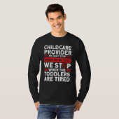 私たちストップは幼児が疲れているナニーの子供の車 Tシャツ (正面フル)