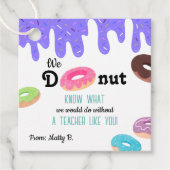 私たちドーナツ知り先生ありがとうメッセージカード フェイバータグ (正面)