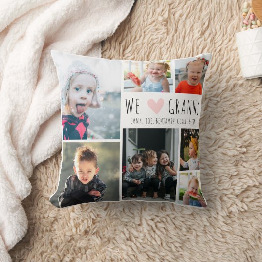 私たちハートおばあちゃん写真コラージュおばあちゃんギフト クッション (ブランケット)