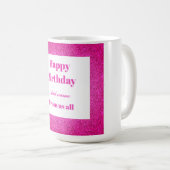 私たちパーソナライズされたからのハッピーバースデーすべてのマグカップ コーヒーマグカップ (正面右)