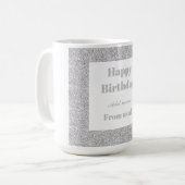 私たちパーソナライズされたからのハッピーバースデーすべてのマグカップ コーヒーマグカップ (正面左)