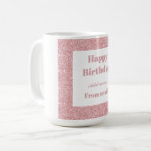 私たちパーソナライズされたからのハッピーバースデーすべてのマグカップ コーヒーマグカップ (正面左)