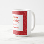 私たちパーソナライズされたからのハッピーバースデーすべてのマグカップ コーヒーマグカップ (正面右)