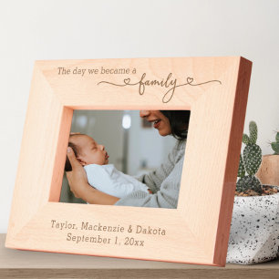 私たちパーソナライズされたが家族タイポグラフィになった日 レーザー彫刻フレーム