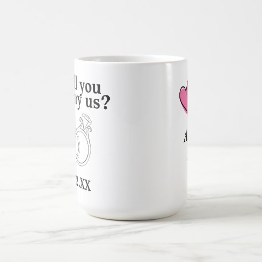 私たちパーソナライズされたと結婚してくれる?コーヒーマグ コーヒーマグカップ (中央)