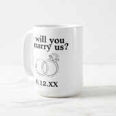 私たちパーソナライズされたと結婚してくれる?コーヒーマグ コーヒーマグカップ (正面左)