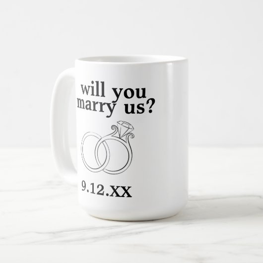 私たちパーソナライズされたと結婚してくれる?コーヒーマグ コーヒーマグカップ (正面左)