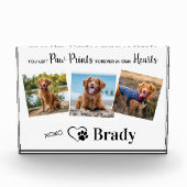 私たちパーソナライズされたのハートの犬の記念碑の前絵 フォトブロック (正面)