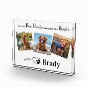 私たちパーソナライズされたのハートの犬の記念碑の前絵 フォトブロック (右)