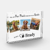 私たちパーソナライズされたのハートの犬の記念碑の前絵 フォトブロック (左)