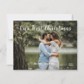 私たちパーソナライズされたの初めてのクリスマスグリーティングカード ノートカード (正面)