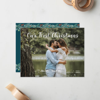 私たちパーソナライズされたの初めてのクリスマスグリーティングカード ノートカード