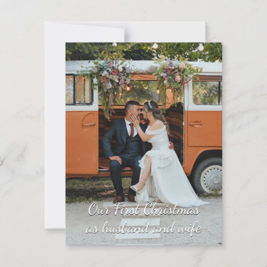 私たちパーソナライズされたの初めてのクリスマスグリーティングカード ノートカード (正面)