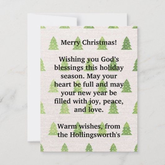 私たちパーソナライズされたの初めてのクリスマスグリーティングカード ノートカード (裏面)