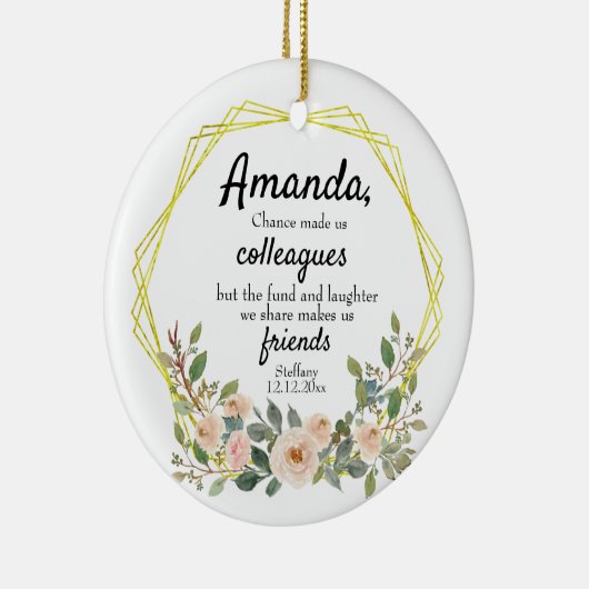 私たちパーソナライズされたの同僚にフローラセラ セラミックオーナメント (右)