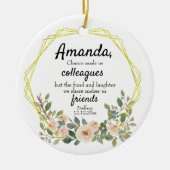 私たちパーソナライズされたの同僚にフローラセラ セラミックオーナメント (正面)