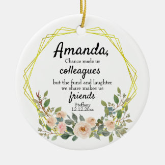 私たちパーソナライズされたの同僚にフローラセラ セラミックオーナメント