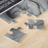 私たちパーソナライズされたの家族の写真CHALKBOARD ジグソーパズル (側面)